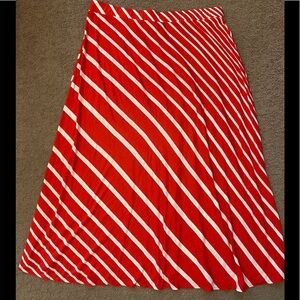 Lane Bryant Orange and Ivory Diagonal Striped A-Line Skirt Size 18 20